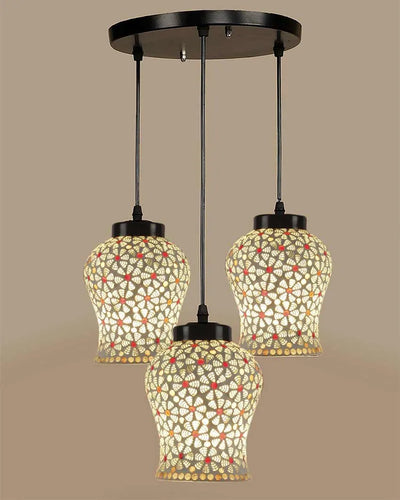 Flora Mosaic Cluster Three Hanging Lamps | 10 x 20 inches