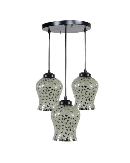 Luster Mosaic Cluster Three Hanging Lamps With Base | 10 x 20 inches