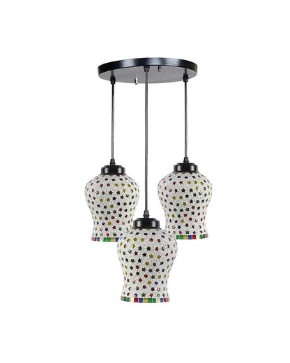 Shining Stars Mosaic Cluster Three Hanging Lamps | 10 x 20 inches