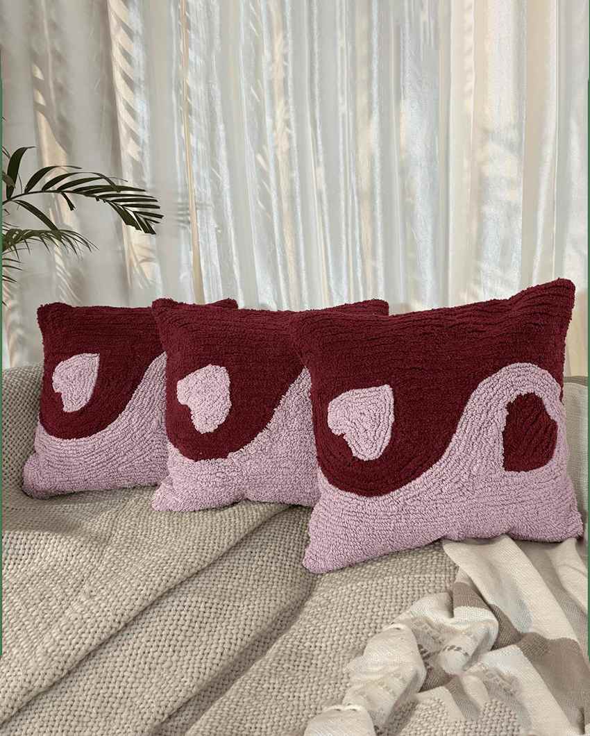 Balanced Yin-Yang Love Tufted Valentine's Cushion Cover | 18 x 18 inches