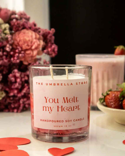 Heartwarming Glow You Melt My Heart White Scented Glass Jar Candle | 3 x 3 inches