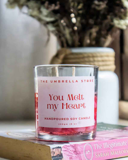 Heartwarming Glow You Melt My Heart White Scented Glass Jar Candle | 3 x 3 inches