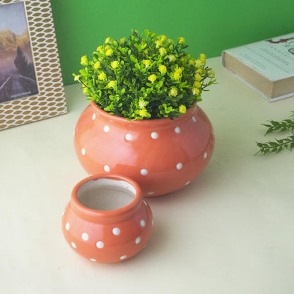 Orange Modern Matka Ceramic Planter