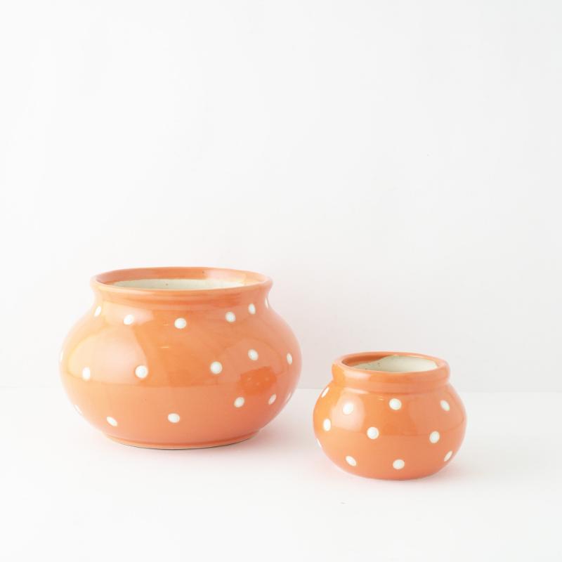 Orange Modern Matka Ceramic Planter