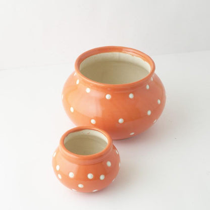 Orange Modern Matka Ceramic Planter