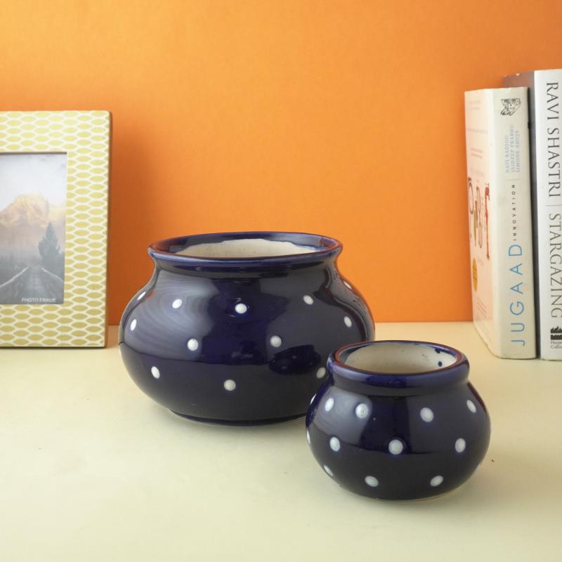 Blue Modern Matka Ceramic Planter