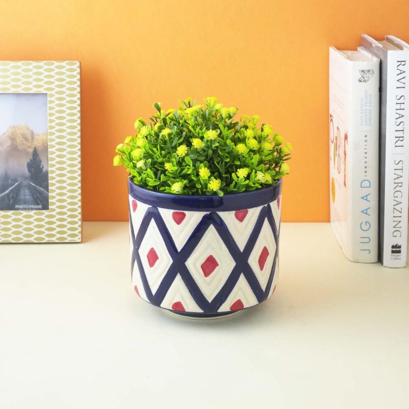 Blue Boho Ceramic Planter