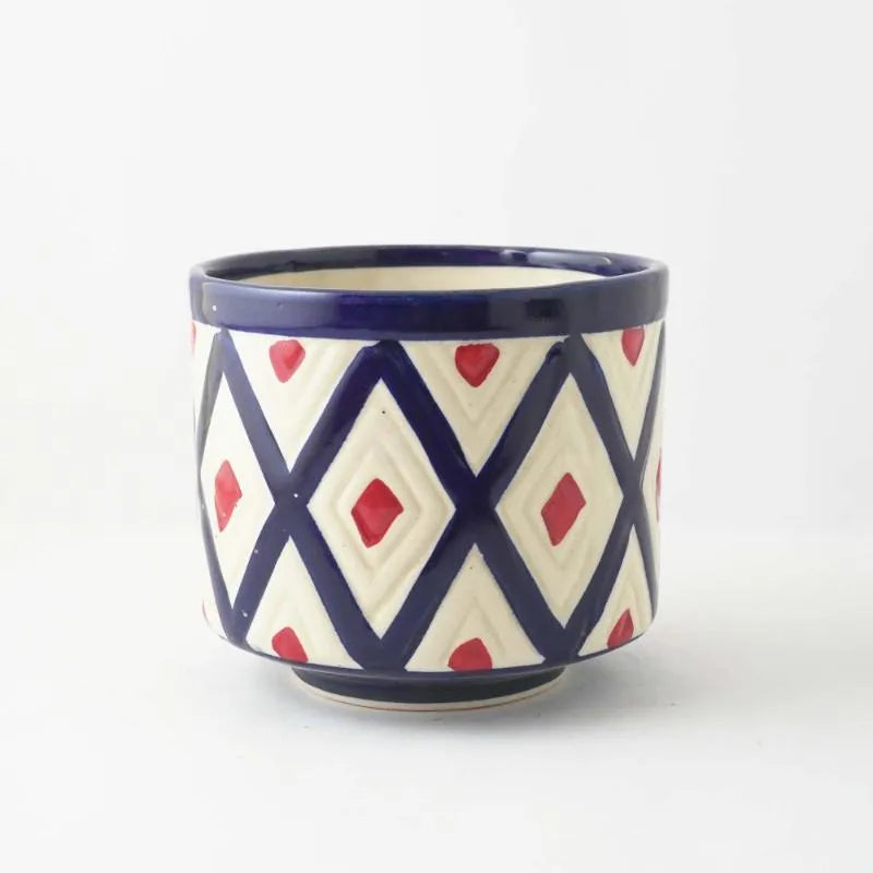 Blue Boho Ceramic Planter