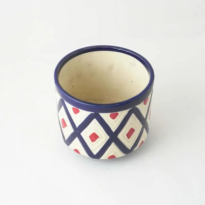 Blue Boho Ceramic Planter | Blue | Plant Not Included