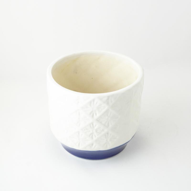 White Marble Textured Ceramic Planter