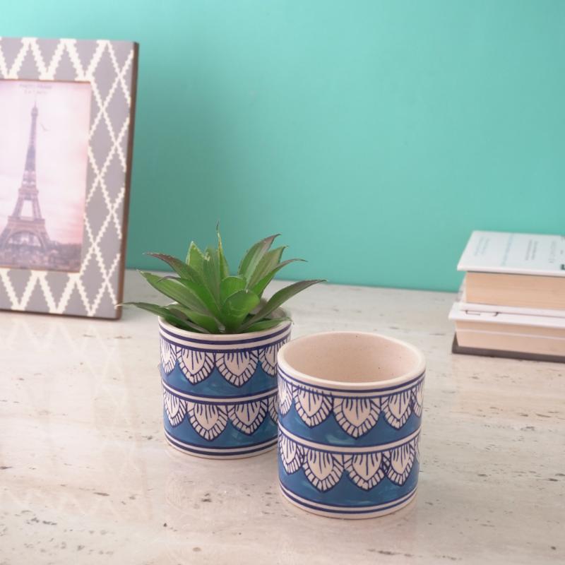 Worli Art Ceramic Planter | Set of 2