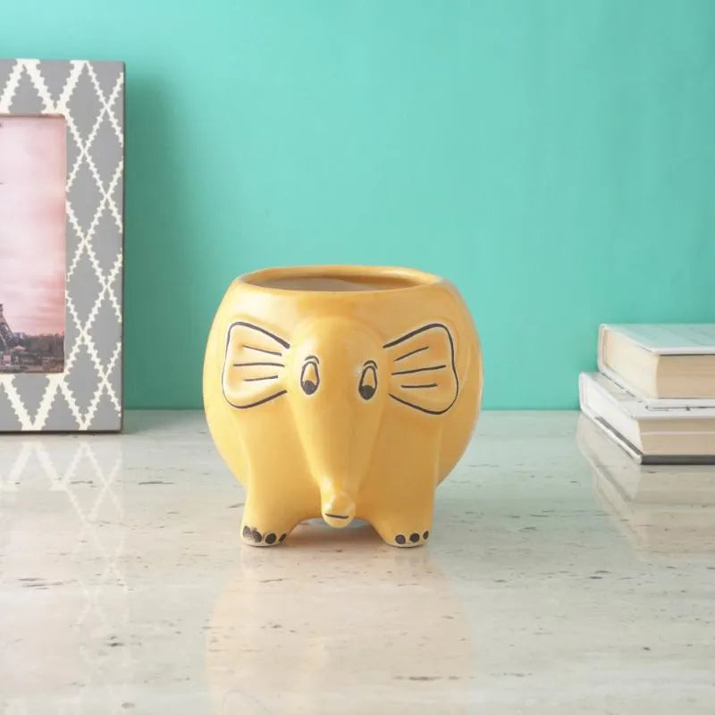 Yellow Jumbo Ceramic Planter