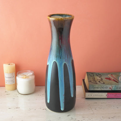 Tall Blue Layers Ceramic Vase Default Title