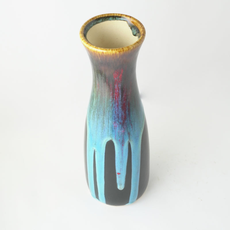 Tall Blue Layers Ceramic Vase Default Title