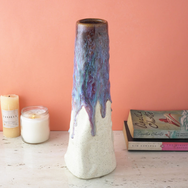Blue Ocean Layers Ceramic Vase Default Title