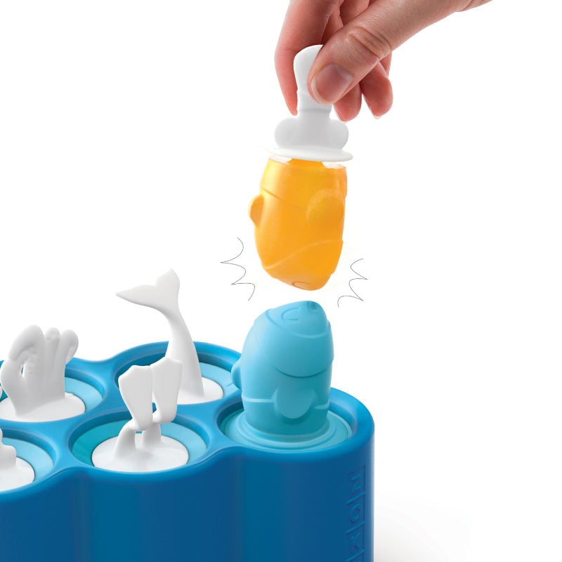 Fish Blue Ice Pop Maker with 6 Popsicle Molds Default Title