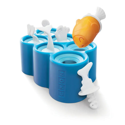 Fish Blue Ice Pop Maker with 6 Popsicle Molds Default Title