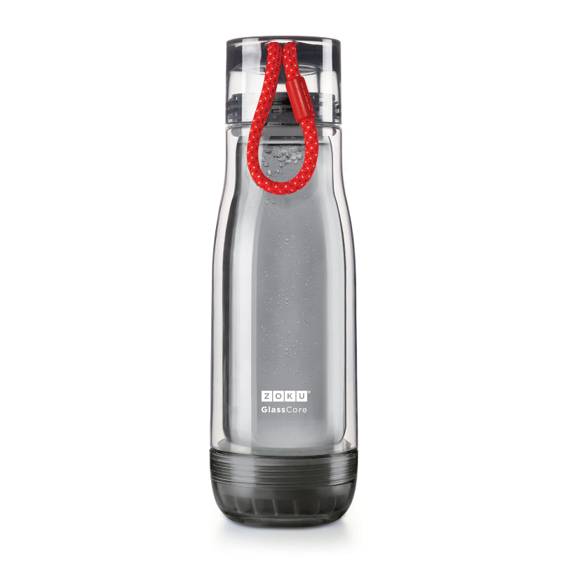 Double Wall Suspended Glass Core Water Bottle | Multiple Colors Grey