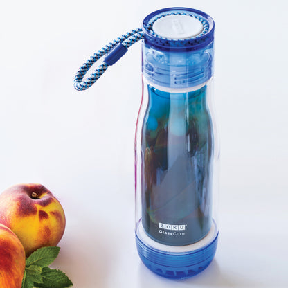 Double Wall Suspended Glass Core Water Bottle | Multiple Colors Blue