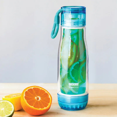 Double Wall Suspended Glass Core Water Bottle | Multiple Colors Teal