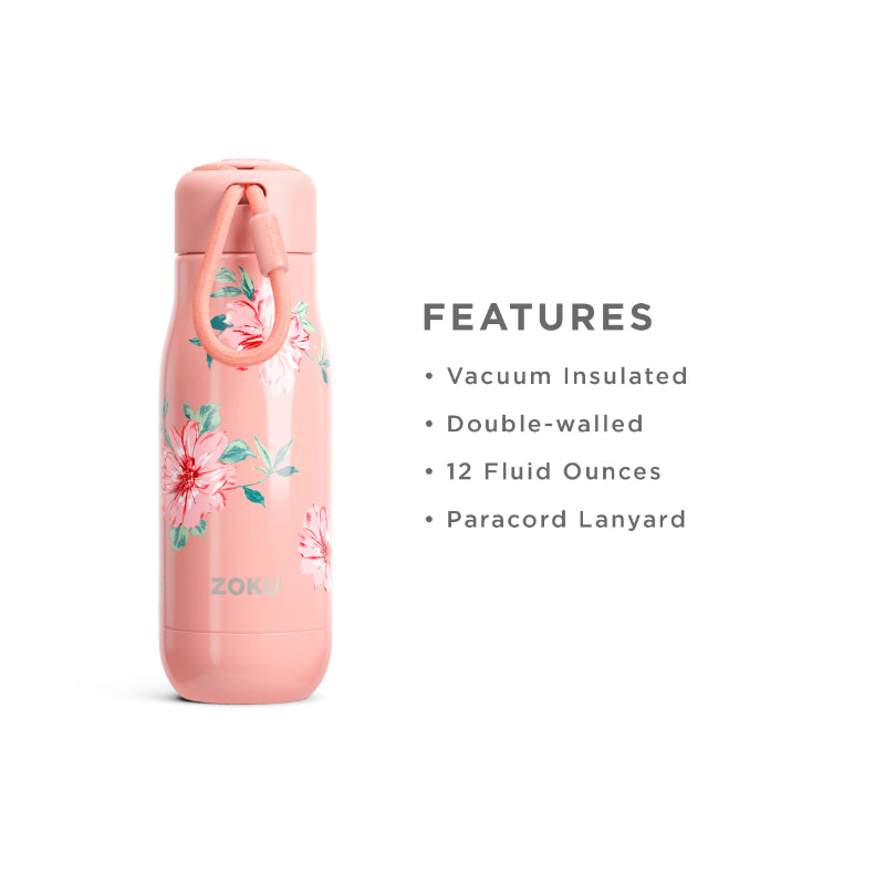 Rose Petal Pink Stainless Steel Vaccum Insulated Water Bottle | 350ml Default Title