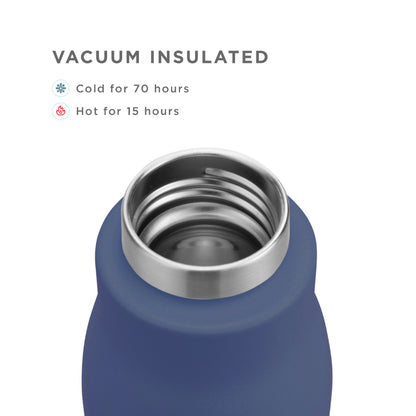 Powder Coated Stainless Steel Vaccum Insulated Water Bottle | 700ml | Multiple Colors Navy Blue