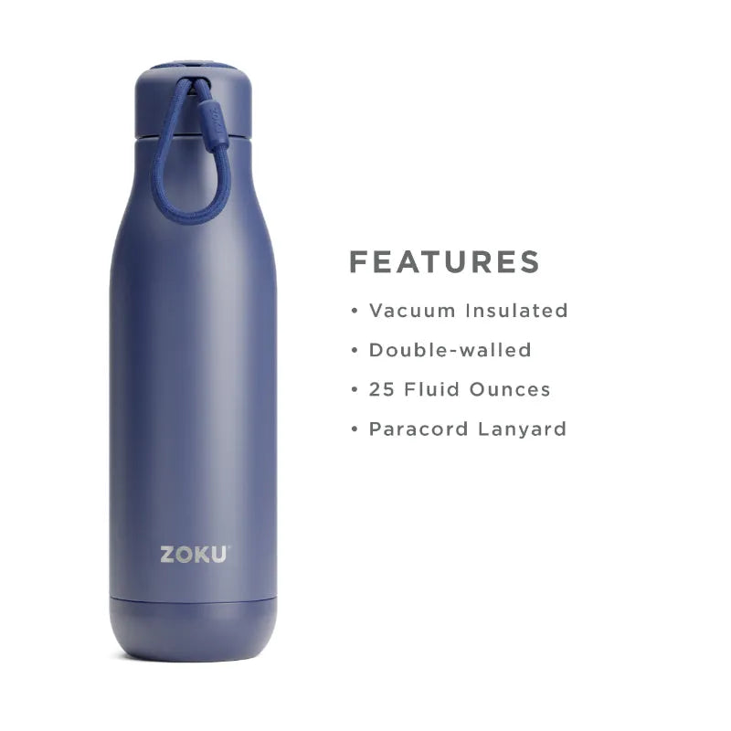 Powder Coated Stainless Steel Vaccum Insulated Water Bottle | 700ml | Multiple Colors Navy Blue