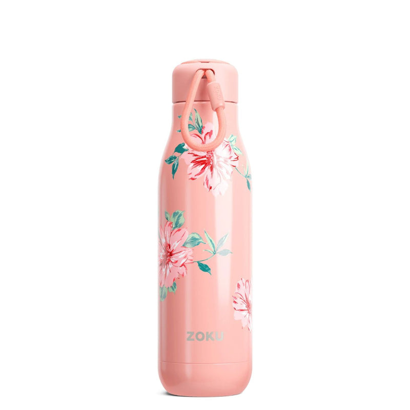 Stainless Steel Vaccum Insulated Pink Rose Petal Water Bottle | 750ml Default Title