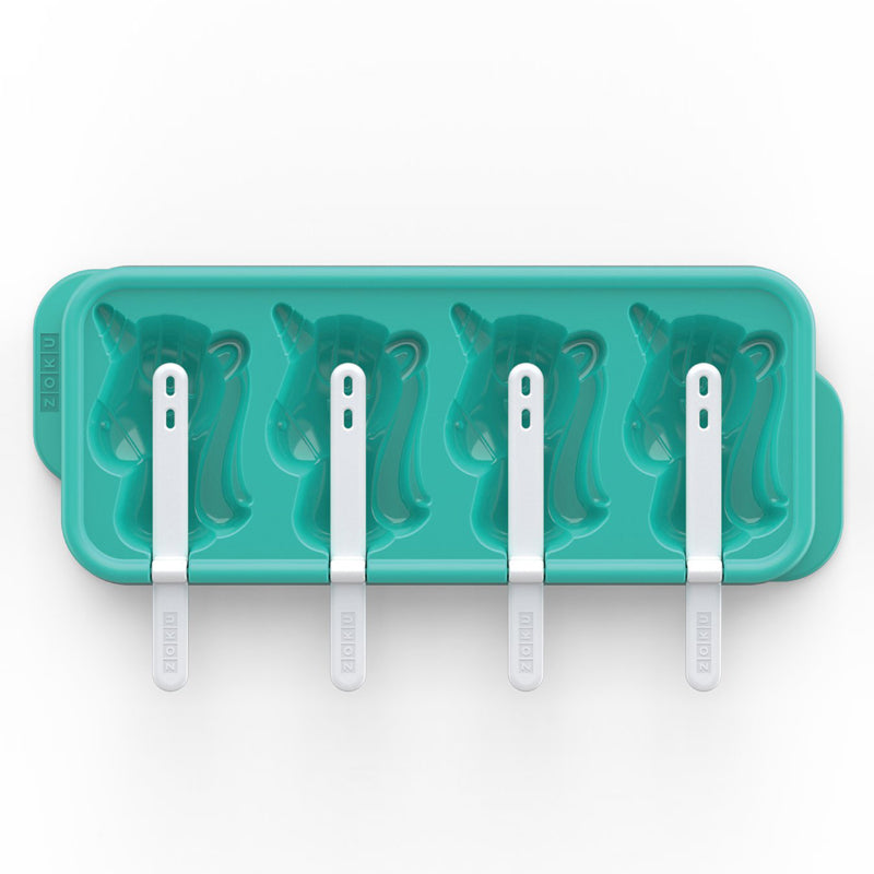 Unicorn Teal Ice Pop Maker Tray with 4 Molds Default Title