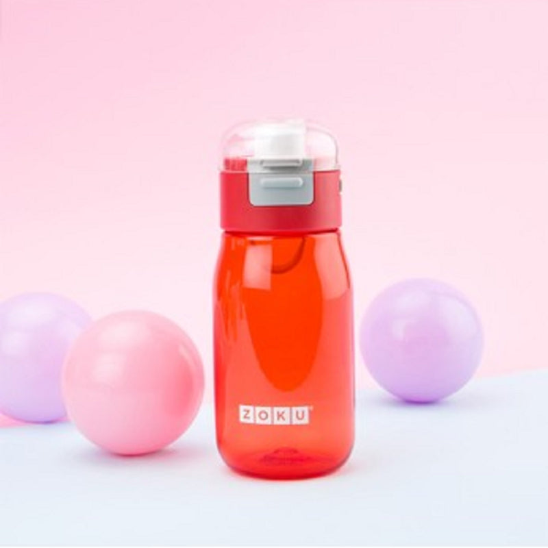 Kids Flip Gulp Bottle with Carrying Cord | 475ml | Multiple Colors Red