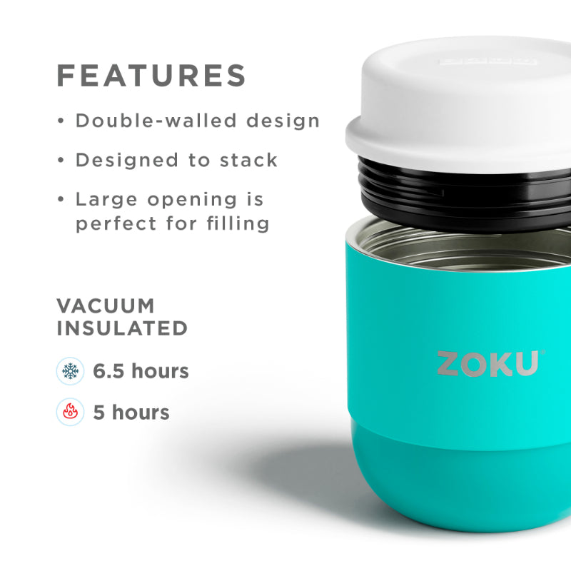 Double Wall Vaccum Insulated 5 Inches Stainless Steel Food Jar | Multiple Colors Teal