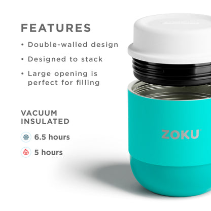 Double Wall Vaccum Insulated 5 Inches Stainless Steel Food Jar | Multiple Colors Teal