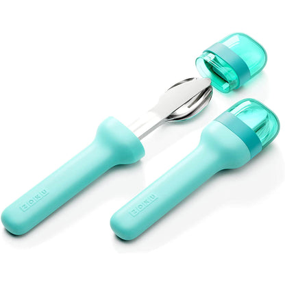 Pocket Stainless Steel Cutlery with Travel Case | Set of 3 | Multiple Colors Teal