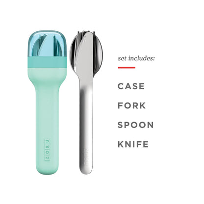 Pocket Stainless Steel Cutlery with Travel Case | Set of 3 | Multiple Colors Teal