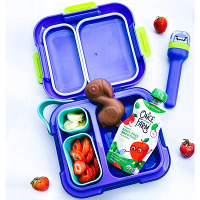 Neat Bento Jr. Kids Lunch Box with Attached Tray and 2 Containers | Multiple Colors Blue