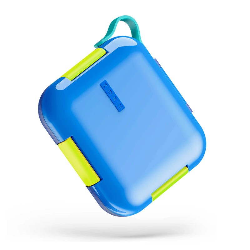 Neat Bento Jr. Kids Lunch Box with Attached Tray and 2 Containers | Multiple Colors Blue