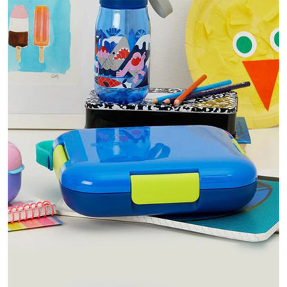 Neat Bento Jr. Kids Lunch Box with Attached Tray and 2 Containers | Multiple Colors Blue