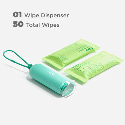 Travel Hand Wipe Silicone Pocket Dispensers | 25 Wipes | Multiple Colors Teal