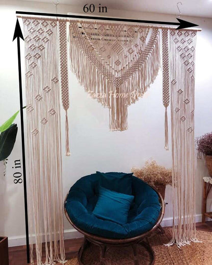 Small Diamond Macrame Curtain Wedding Arch | 60 x 80 inches