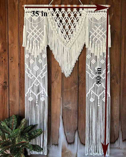 Large Tassel Macrame Curtain Wedding Arch | 35 x 80 inches