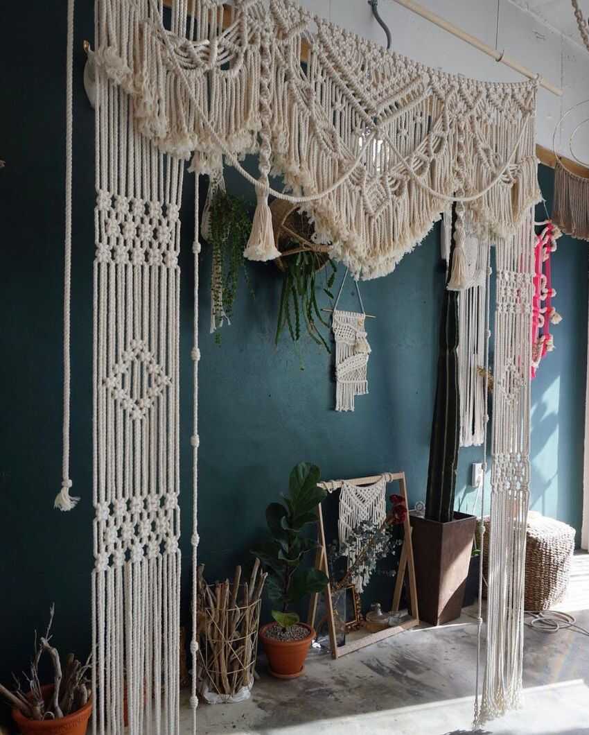 Multi Tassel Curtain Macrame Curtain Wedding Arch | 50 x 80 inches