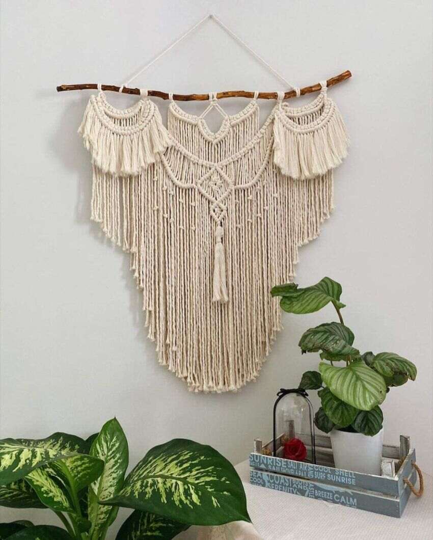 Stylish Boho Design Curtain Macrame Curtain Wedding Arch | 26 x 34 inches