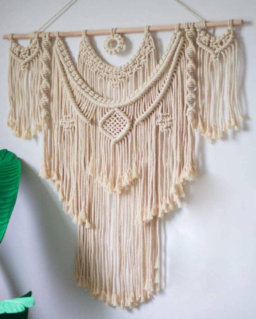 Ring Large Macrame Wall Hanging Wedding Decor | 25 x 34 inches