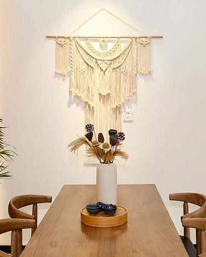 Ring Large Macrame Wall Hanging Wedding Decor | 25 x 34 inches