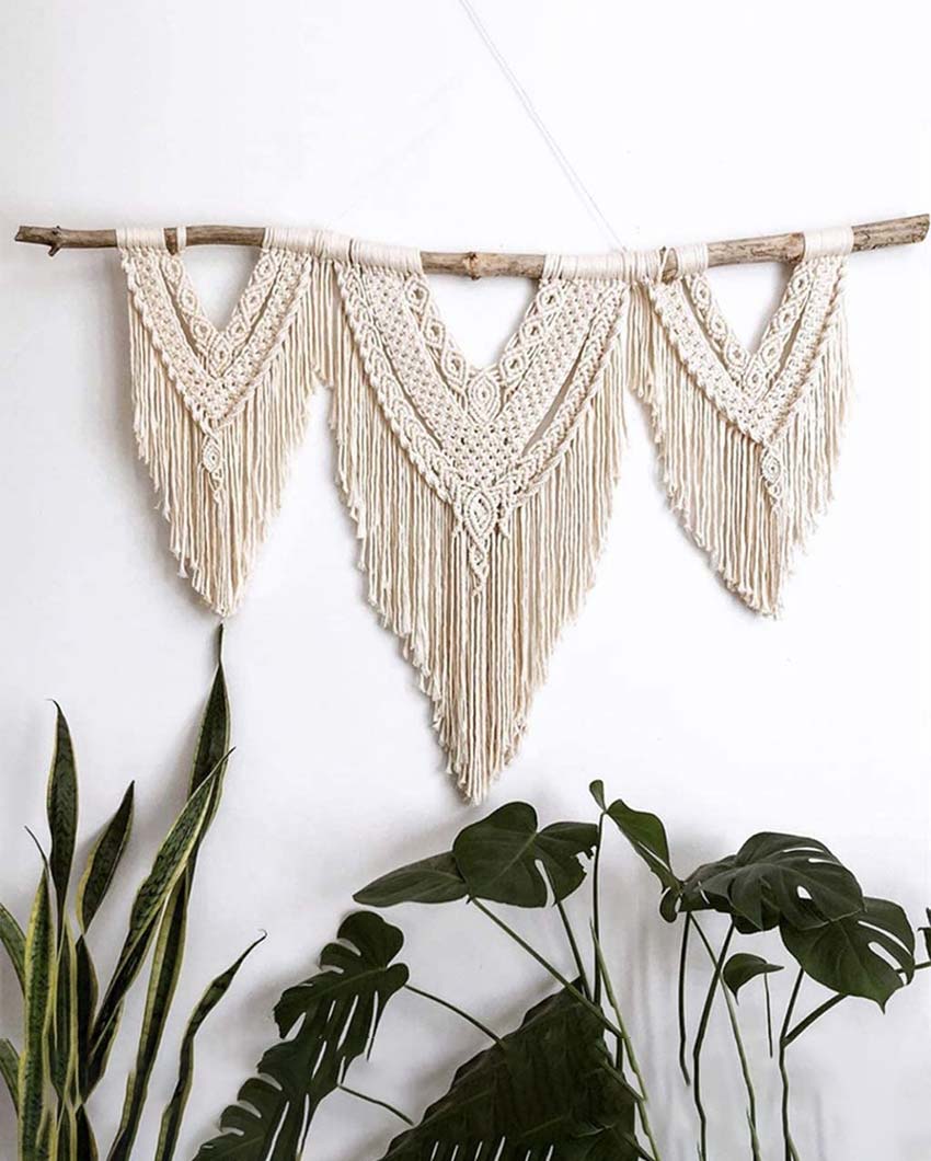 Bend Natural Driftwood Bohemian Macrame Wall Hanging | 44 x 32 inches