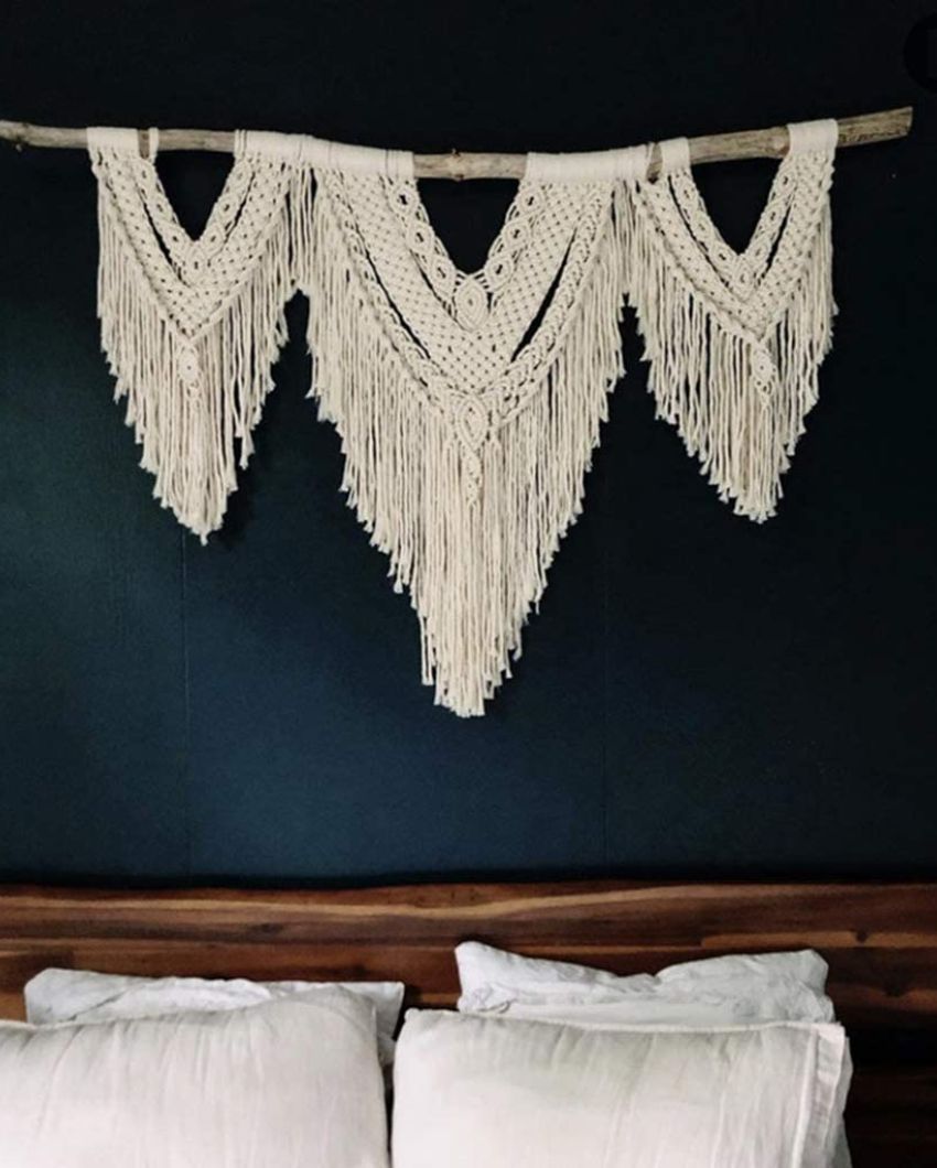 Bend Natural Driftwood Bohemian Macrame Wall Hanging | 44 x 32 inches