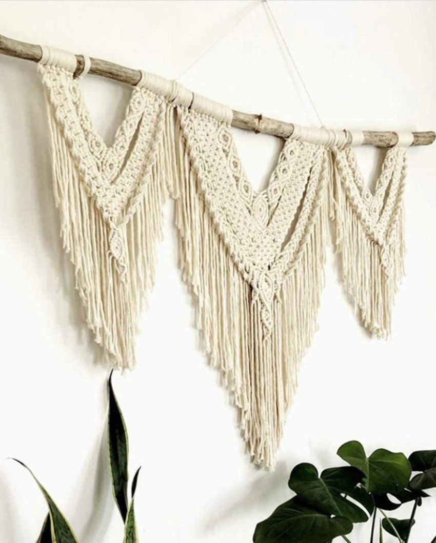 Bend Natural Driftwood Bohemian Macrame Wall Hanging | 44 x 32 inches