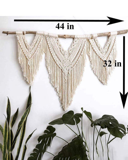 Bend Natural Driftwood Bohemian Macrame Wall Hanging | 44 x 32 inches