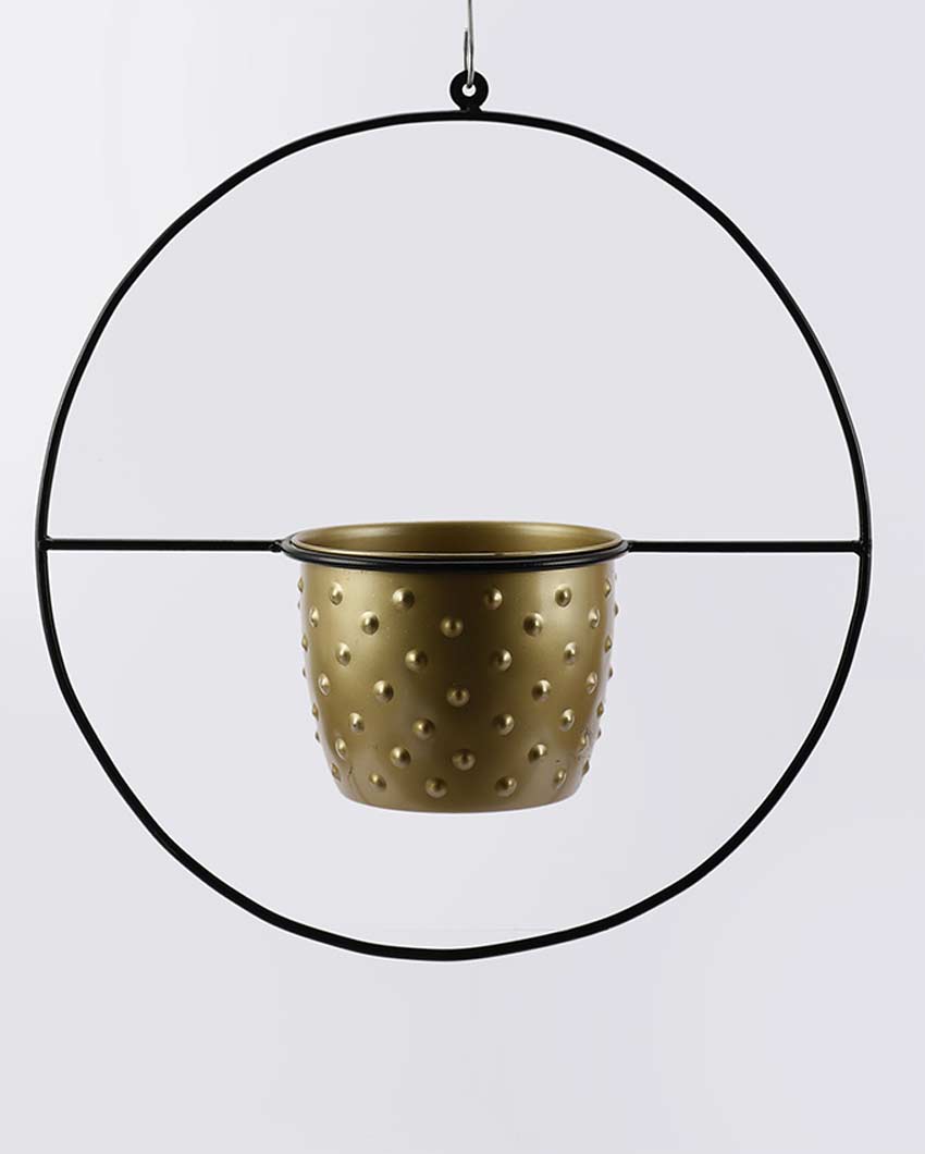 Beautiful Design Gold & Black Hanging Planter | 12 x 24 inches