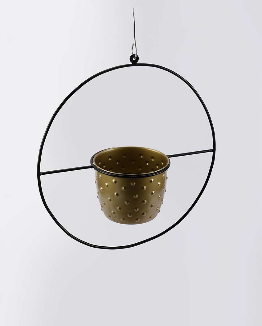 Beautiful Design Gold & Black Hanging Planter | 12 x 24 inches